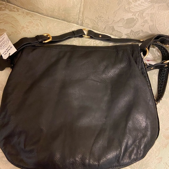 Sabina New York Black genuine Leather Crossbody/Messenger Bag NWT - Picture 4 of 16